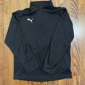 Puma 1/4 Zip Boys Long Sleeve Black Size Large